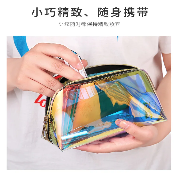 XZP, водонепроницаемая Лазерная косметичка, Женский чехол для макияжа, ПВХ, прозрачный, косметический Органайзер, сумка, Женская Желейная сумка, женская косметичка