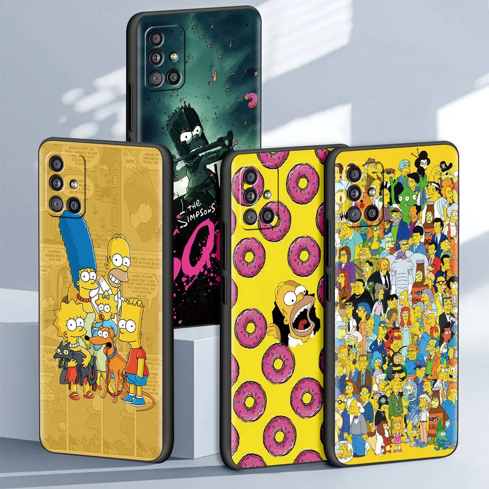 

Cartoon The Simpsons Case For Samsung Galaxy A51 A12 A21s A71 A52 A31 A32 A02s A72 5G Bag Black Soft Cover Luxury Shell Coque