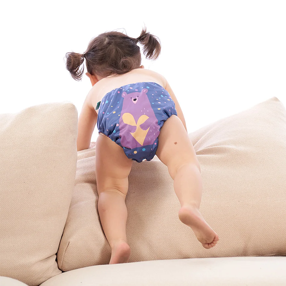 QW34-cloth diaper Elinfant цифровой тканевый подгузник экологичный моющийся Карманный подгузник многоразовый кофе Быстросохнущий Рождественский детский подгузник - Цвет: QW34-cloth diaper