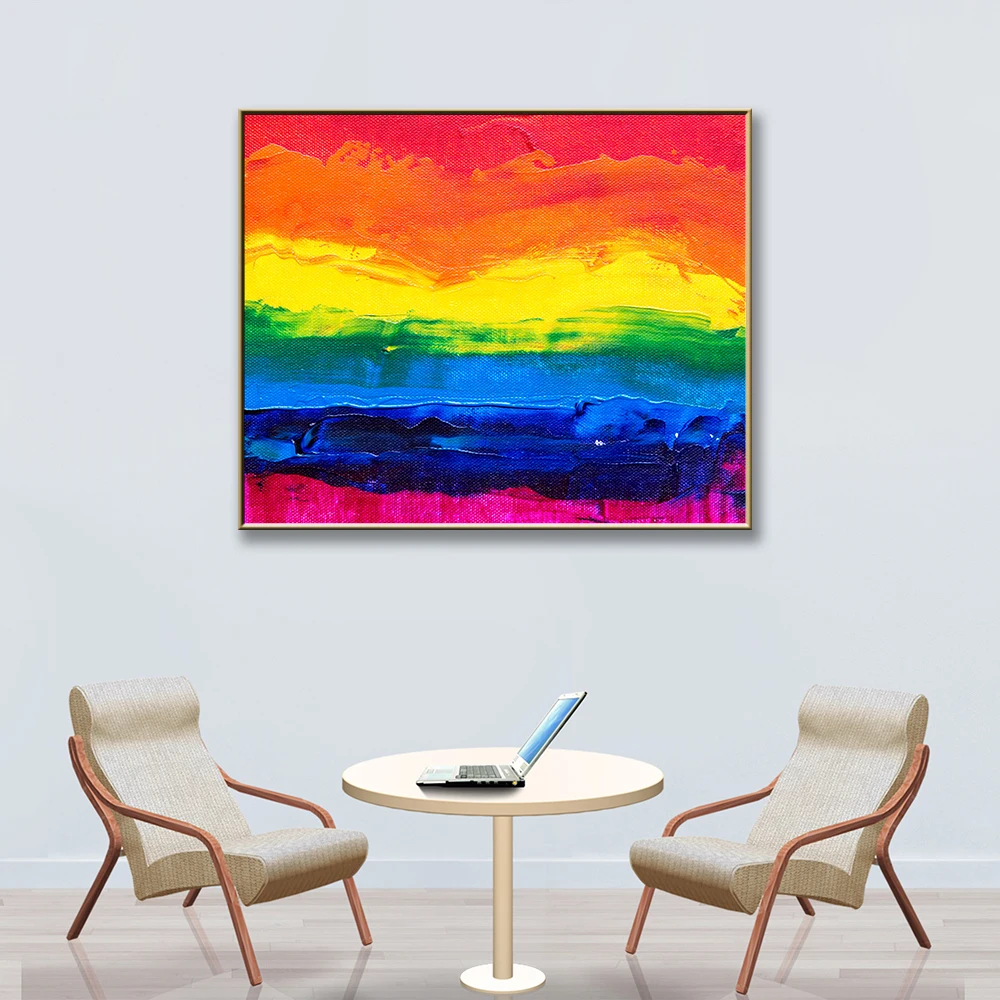 

NEW Seven Color Landscape Poster Modern Art Print Canvas Painting Wall Pictures For Living Room Creative Home Decoration