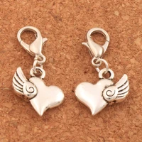 swirl angel wings heart clasp european lobster trigger clip on charm beads c905 20pcs 14x28 7mm zinc alloy