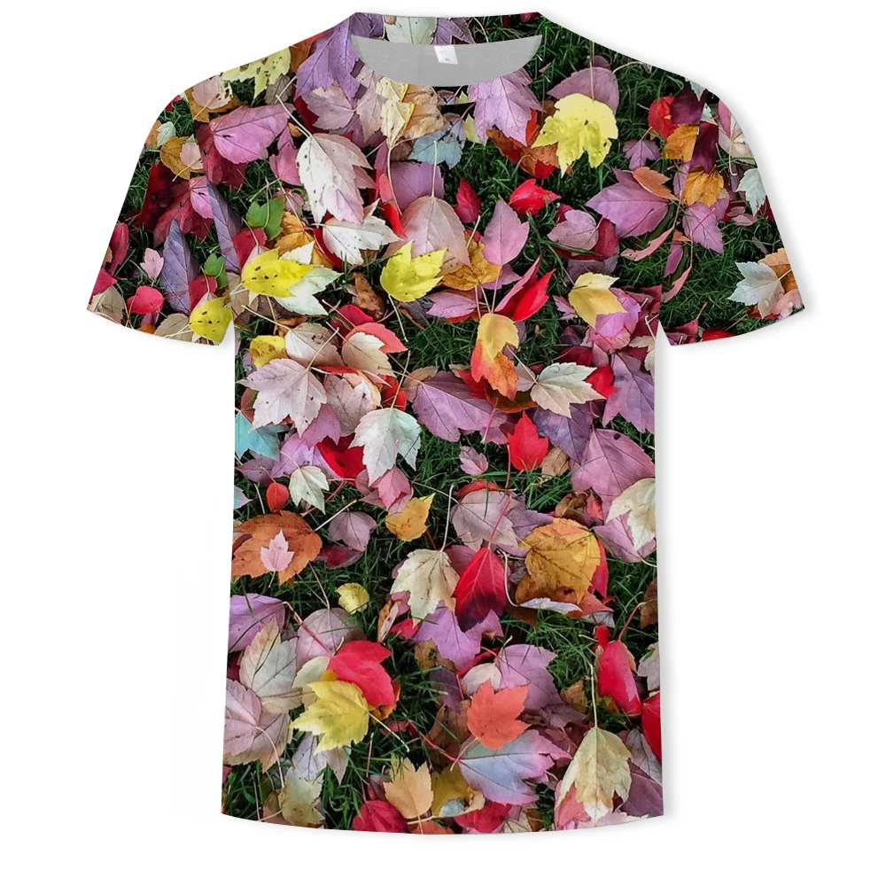 

Summer popular beach men's cotton top T-shirt leisure sports short sleeve photography landscape men's and women's fashion 3D
