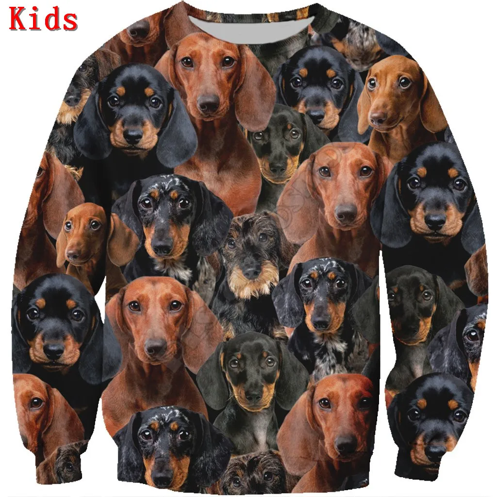 You Will Have A Bunch Of Dachshunds 3D printed Hoodies Boy Girl Long Sleeve Shirts Kids Funny Animal Sweatshirt