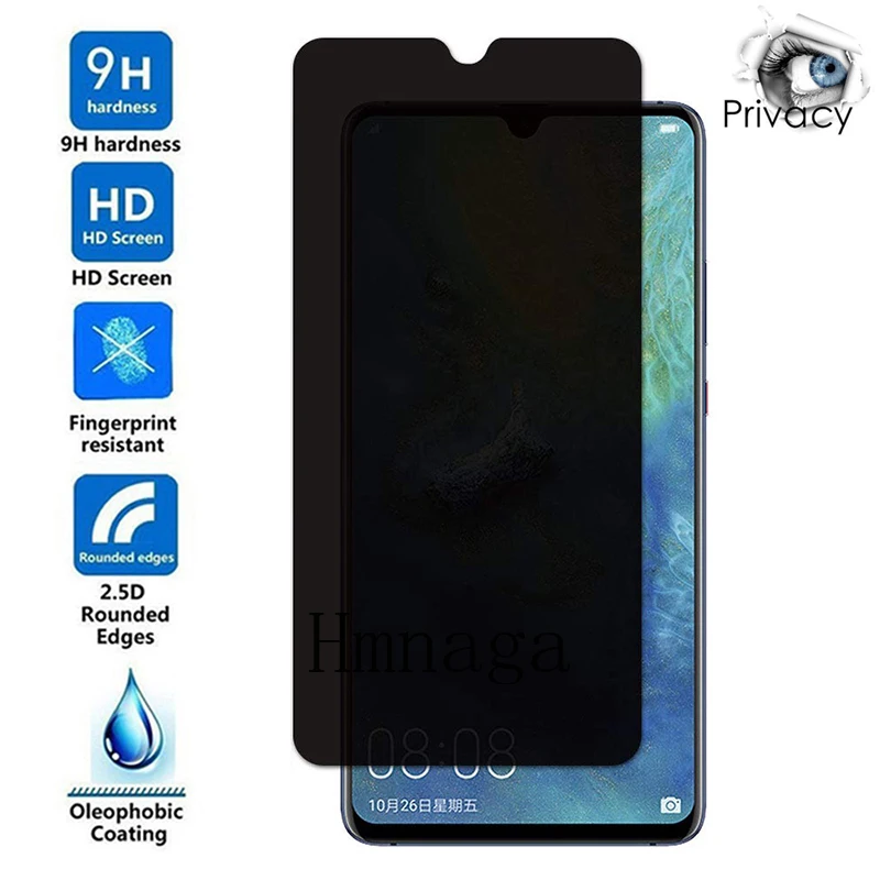 

Huawei Anti-spy Protective Tempered Glass for Huawei P20 P30 P40 Lite E 5G Pro Privacy Screen Protector glass films