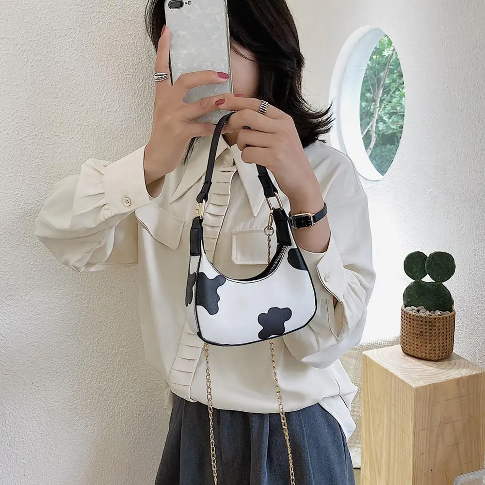 Модные женские сумки на плечо из коровьей кожи в горошек Женская винтажная сумка