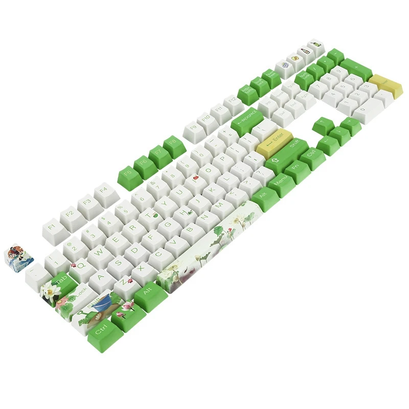 

Dye Sublimation-Lotus PBT Opaque Keycap Personality 108 Key Keycap Cross Keycap X Structure Technology