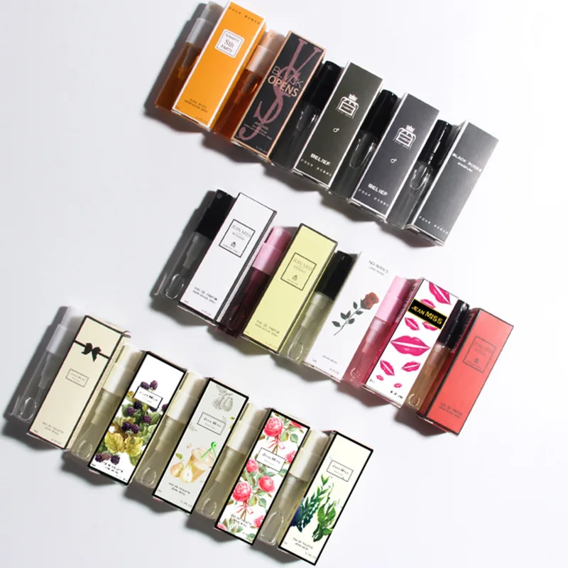 

100PCS 3ML Perfume For Men And Women Atomizer Bottle Glass Fashion Lady Female Parfum Long Lasting Flower Fragrance Deodorant