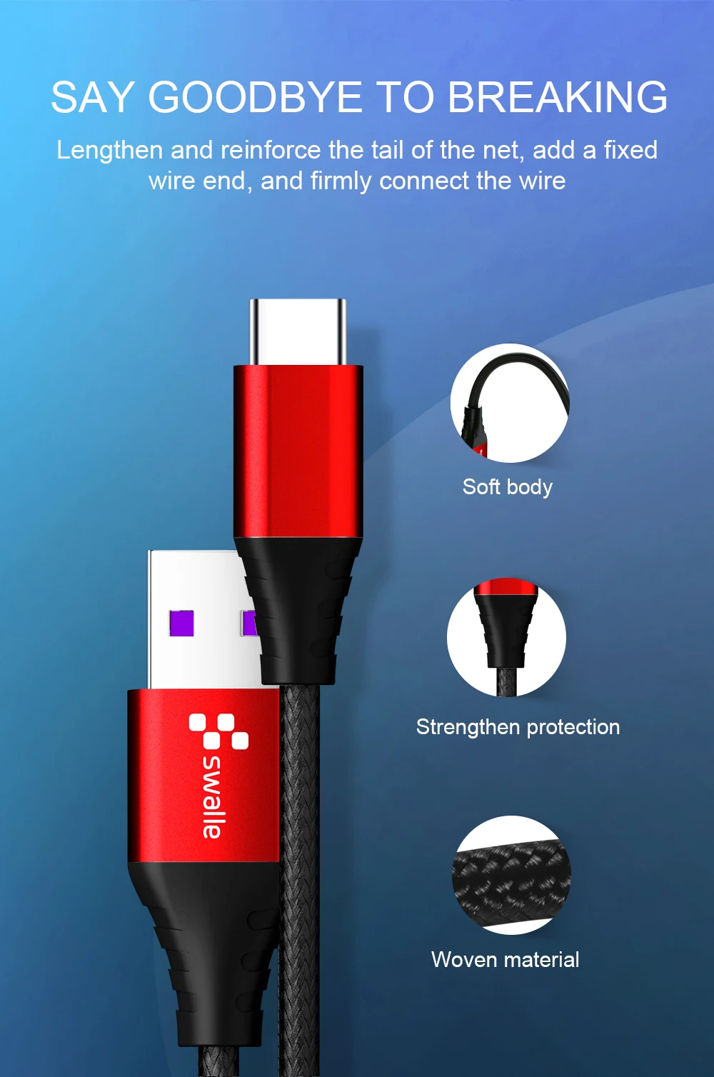 Swalle 3A кабель Micro USB для быстрой зарядки quick charger 3,0/2,0 usb c кабель мобильного телефона USB кабель для передачи данных QC3.0 переходной USB кабель
