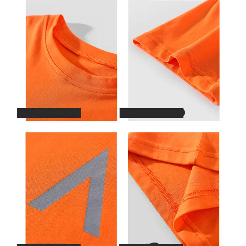 

Korean Style Teen Boy Fashion Fluorescent Green And Orange Color T Shirt Clothing Kids Summer 100% Cotton Child Tees Tops 4-13Y