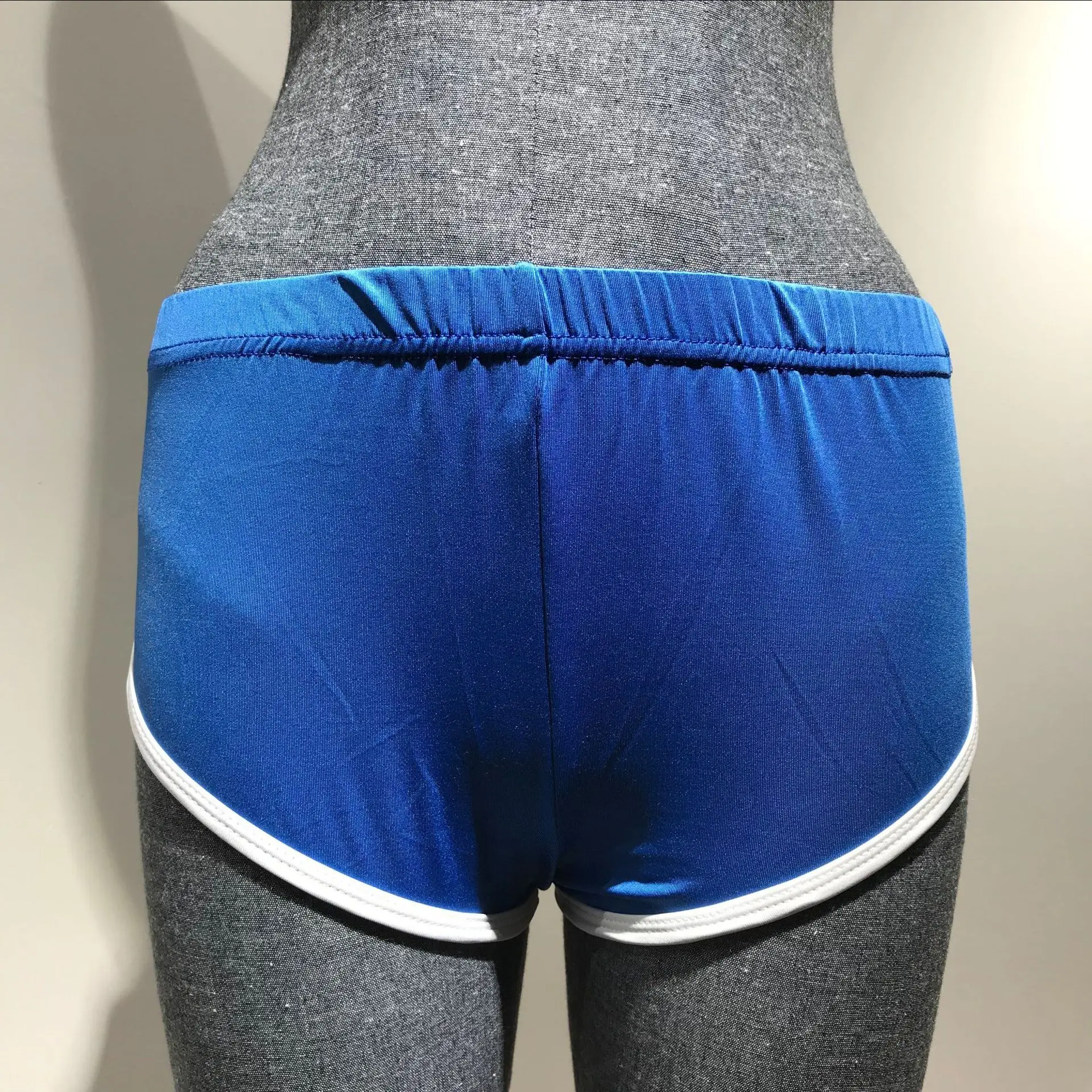 

Summer Women Shorts Contrast Binding Side Split Elastic Waist Casual Shorts Yo-ga Short Feminino