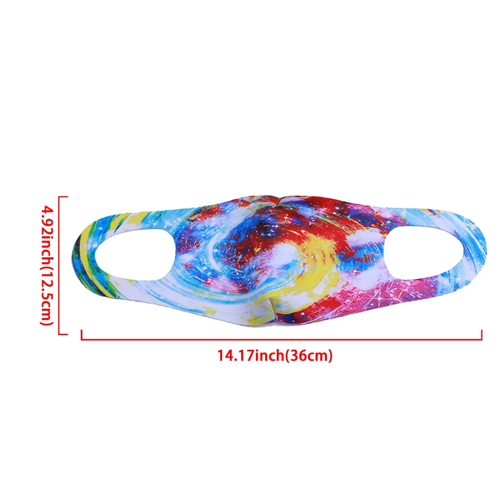

Starry Sky Galaxy Printing Mask Ice Silk Cotton Thickened Mouth Cover Adult Unisex Washable Reusable Breathable Mask 1pc