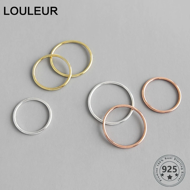 Женские Простые Кольца LouLeur минималистичные тонкие кольца из розового золота
