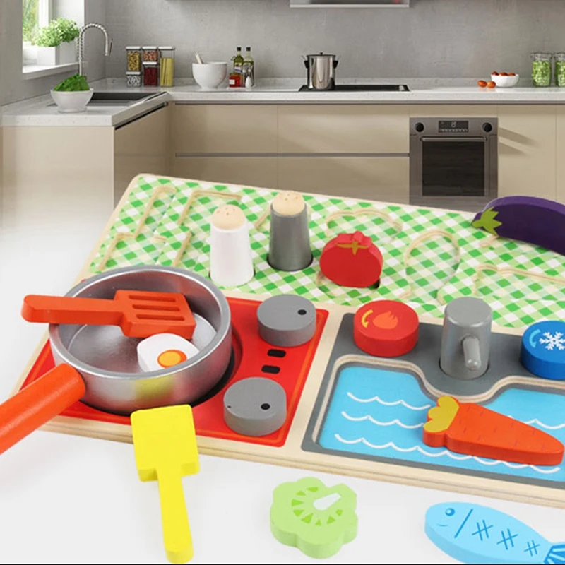 

Kids Pretend Play House Toy Children's House Kitchen Toys Fruits Toy Set Boys & Girls Simulated Cooking Early Education