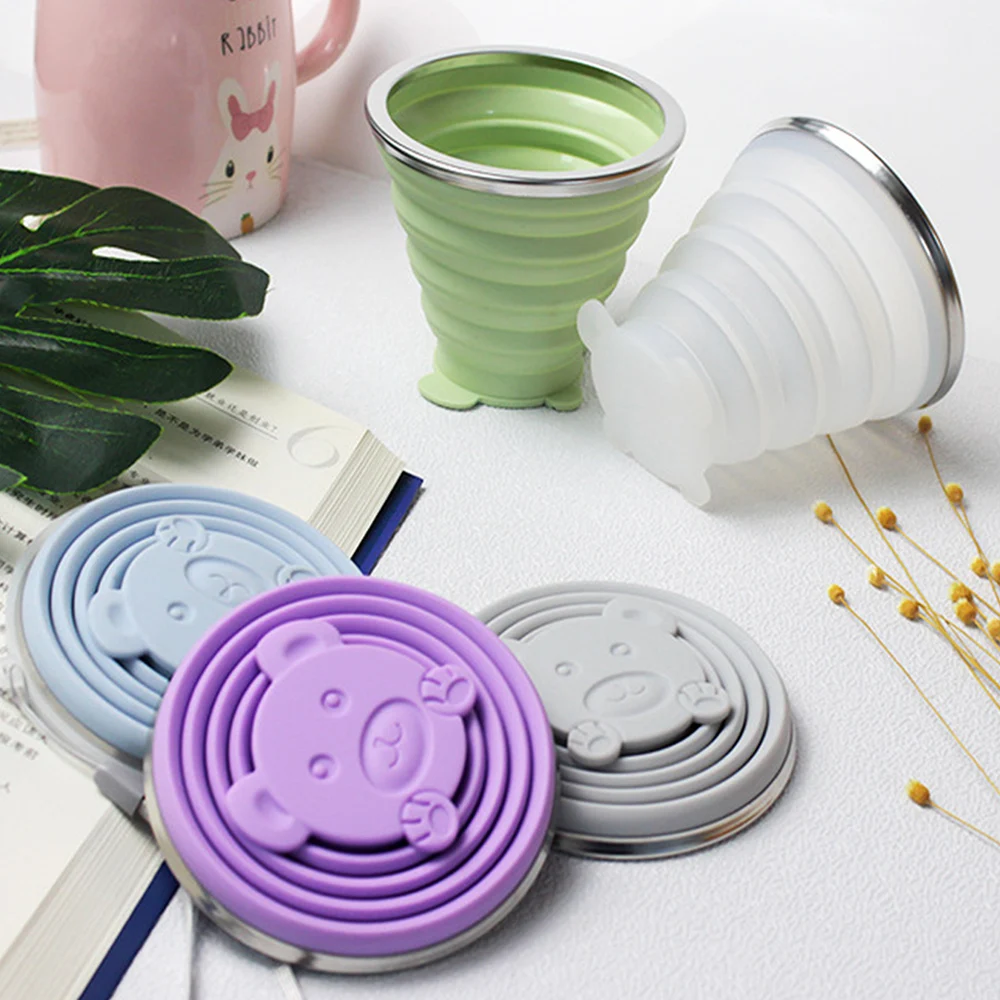 Folding Cup Foldable Collapsible Telescopic Silicone Water Bottle Outdoor Travel Children Cups Teacups Ware Jug Drink Copa | Дом и сад