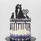 Персонализированный Топпер для свадебного торта, персонализированные силуэты с изображением жениха, невесты, собаки, кота для свадебной вечеринки, украшение для торта