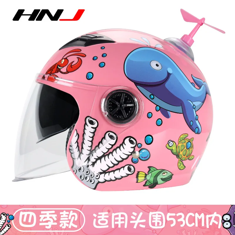 Шлем HNJ детский серый на батарейках Электрический мотошлем для мальчиков и