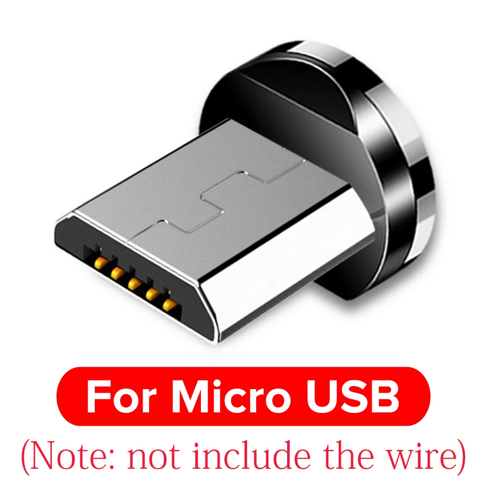 Micro Plug Магнитный кабель Venroii Micro usb type-C для телефона samsung, освещение, магнитное зарядное устройство type C, зарядный провод для передачи данных для huawei Xiaomi 8 - Цвет: Micro Plug