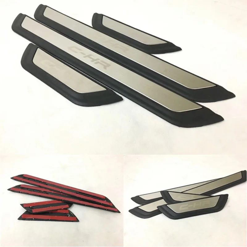 

Car Stainless Steel Car Styling Accessories Car Door Sill Scuff Plate Pedal For Toyota Chr C-Hr (Without Led)