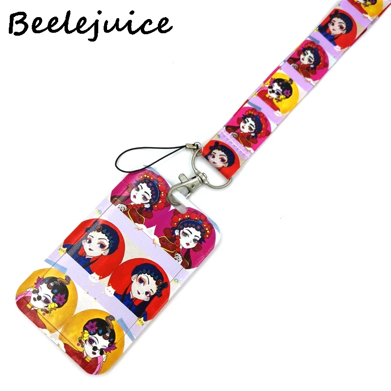 

Chinese Style Opera Girl Anime Lanyard Badge Holder ID Card Lanyards Mobile Phone Rope Key Lanyard Neck Straps Keychain Key Ring