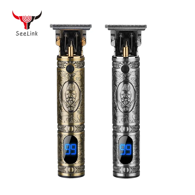 

Rechargeable haircut Barber Hair Clipper Trimmer Electric beard LCD Display Hair Cutting Machine Men Baldheaded T-blade Trimmer