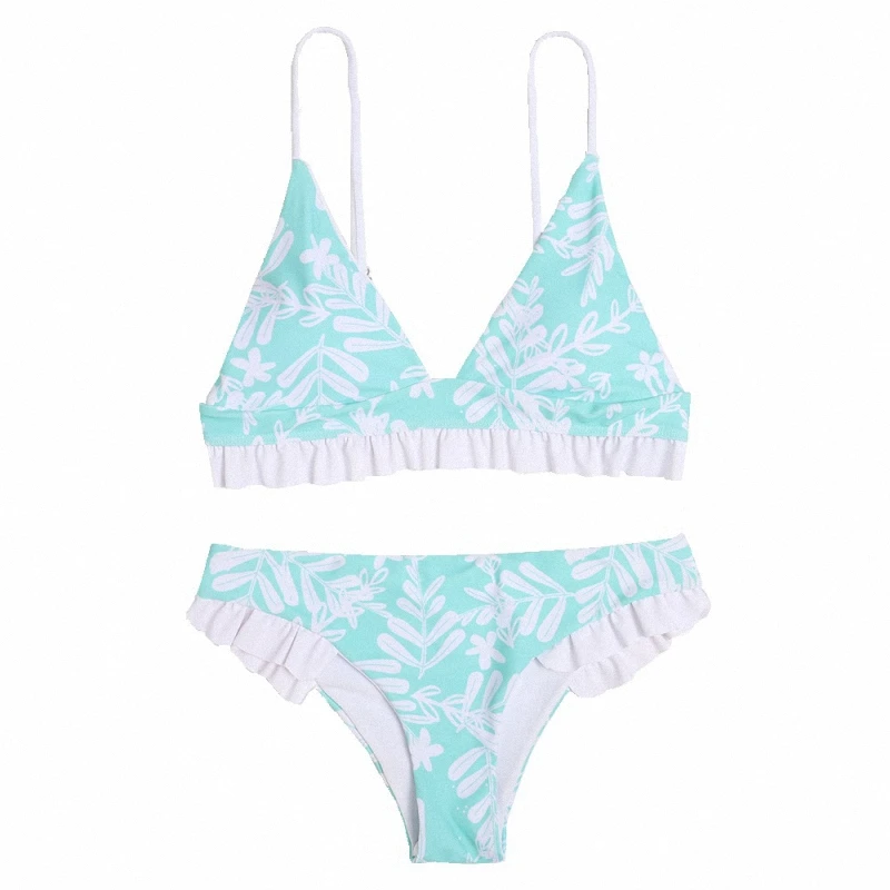 

2021 New Push Up Three Point Banded Bikini Tube Top Striped Sexy Swimsuit Women Two Piece Swimwear Beach Pool Bathing Suit Retro