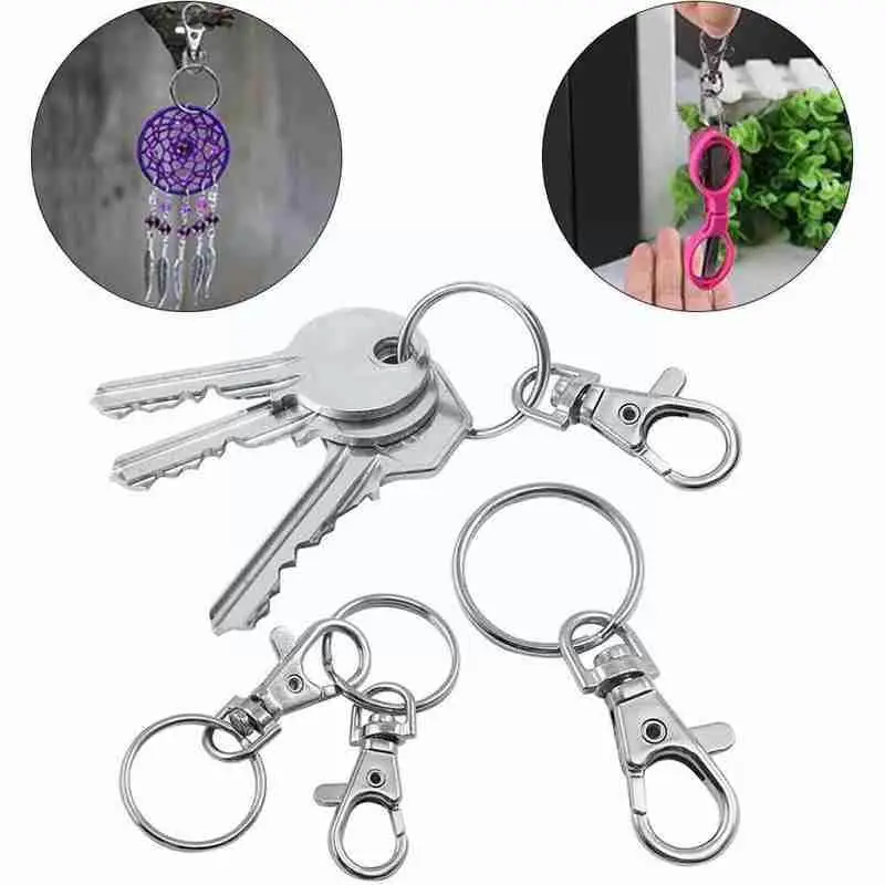 

30pcs/lot Classic Chain Ring Metal Swivel Lobster Bag Hooks Jewelry Outdoors Split Chain Ring Diy Clasp Clips R8y7