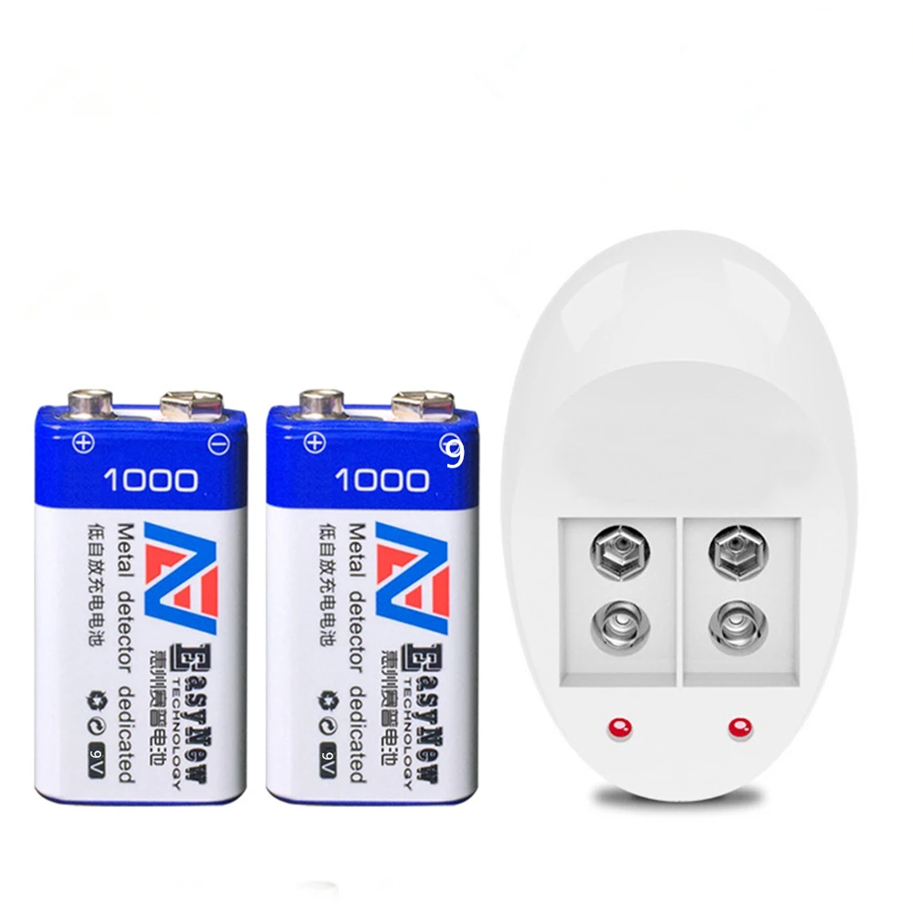 Новинка 2 шт 1000mAh супер большая 9 v литий-ионная литиевая 9 вольтовая батарея Hersteller garantie+ 1 шт 9 V зарядное устройство