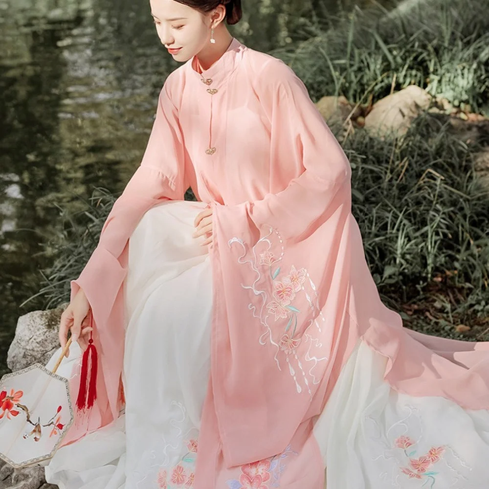 Hanfu Women Chinese Traditional Pink Dress Dance Costume Cosplay Fairy Vintage Dresses Plus Size Skirts Femme |