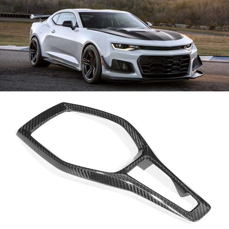 

Real Carbon Fiber Car Gear Shifter Console Trim Cover Bezel Decoration Frame Gearbox for Chevy Camaro 2016-2020