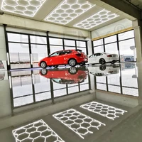 led honeycomb hexagon hexagrid tunnel lamp for auto wash station garage suspended ceiling lights car beauty working shop salon