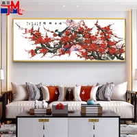 full display diamond paintingplum blossom magpiecross stitch chinese style mosaic square round drill large size embroidery kit