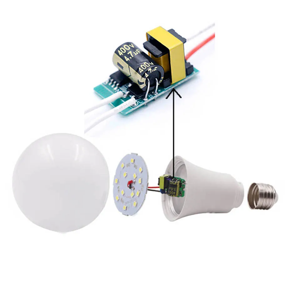 

10PCS LED Non-Isolated Driver 3-7w 7-9w 9-12w 12-18w 115mA LED Power Supply AC175-265V Lighting Transformers For LED SMD Bulb