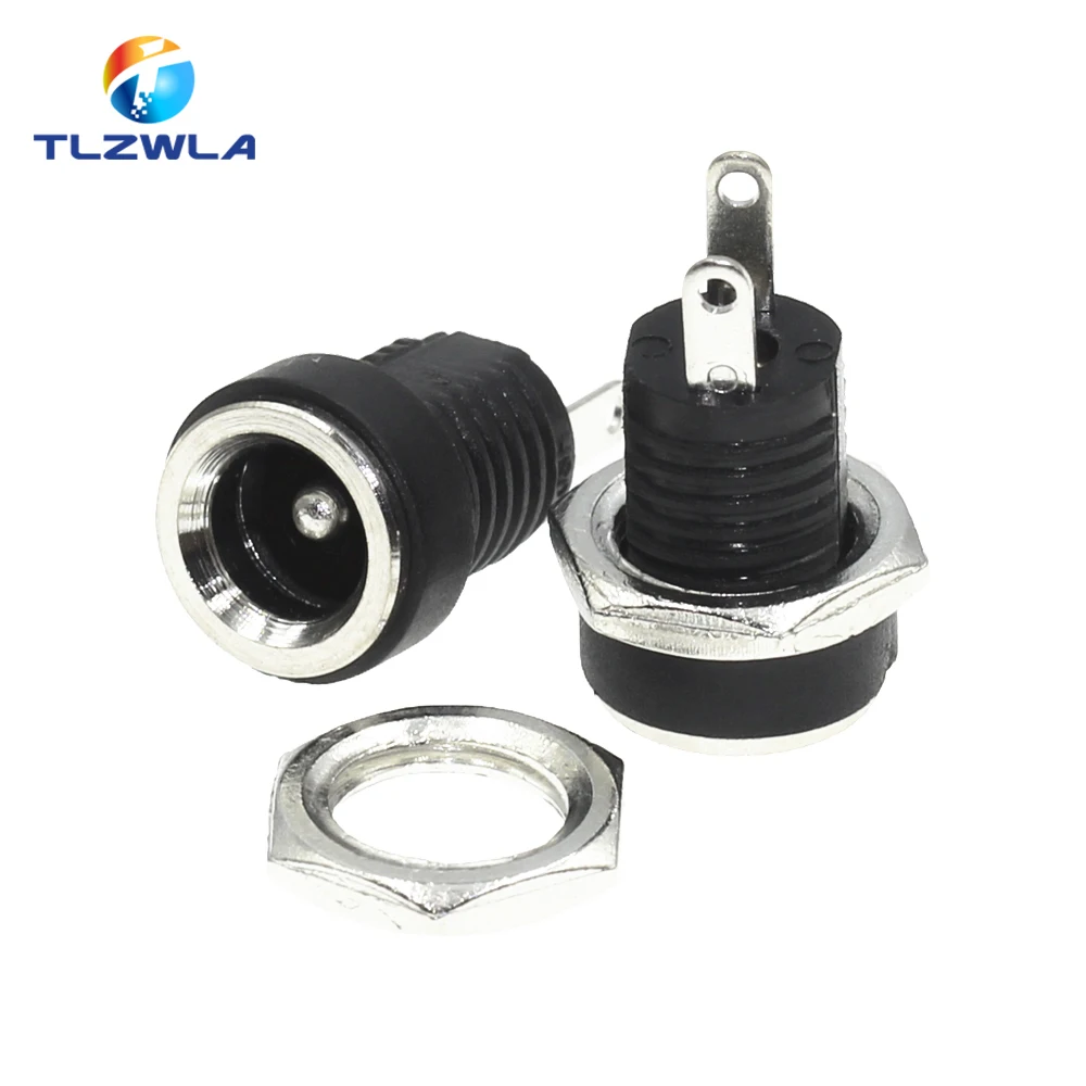 

10PCS DC-022B 3A 12v for DC Power Supply Jack Socket Female Panel Mount Connector 5.5 mm x 2.1mm 5.5 mm x 2.5mm DC022B Connector