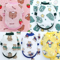new warm fleece dog clothes cartoon bears clothing for cats soft puppy pajamas chihuahua apparel sweater for dogs french bulldog