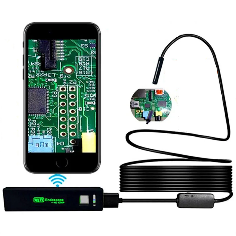 Wifi Endoscope Camera For Android / IOS 8mm 1200P Waterproof Hard Cable Pipe Inspection Mini | Инструменты