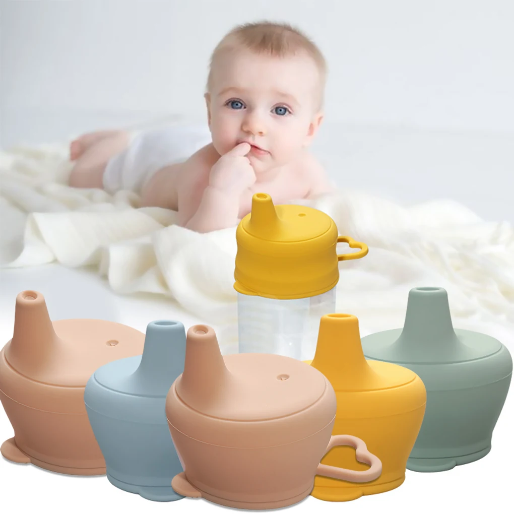 

Silicon Baby Feeding Cup Sippy Lid Reusable Kids Water Bottle Cap Splash-Proof Adjustable Newborn Toddler Drinking Mug Lid