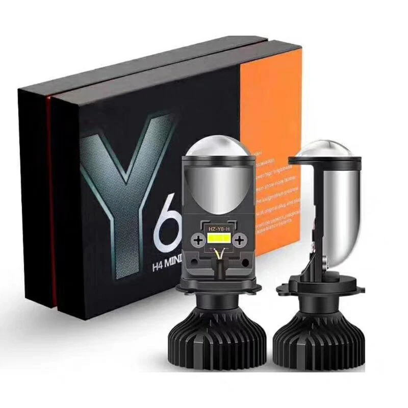 

2PCS Motorcycle Headlight H4 Bulbs Mini lens LED headlamp Motorbike Headlight Lamp 6000K White DC12-36V