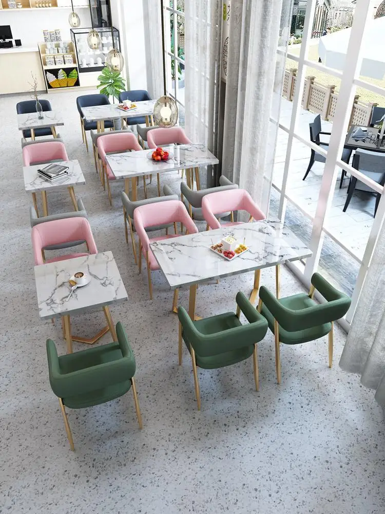 Стол и стулья для чайного магазина простая сетка красный ресторан кафе палуба