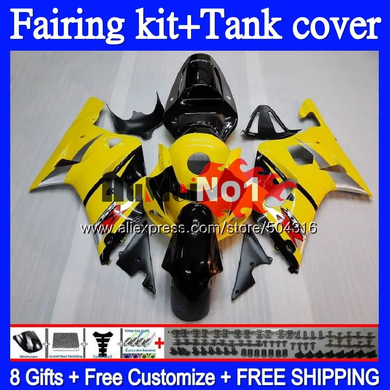 

+Tank For SUZUKI GSXR 750 GSXR-600 GSX-R600 63MC.24 GSXR 600 K1 CC GSXR750 GSXR600 01 02 03 2001 2002 2003 Stock yellow Fairing