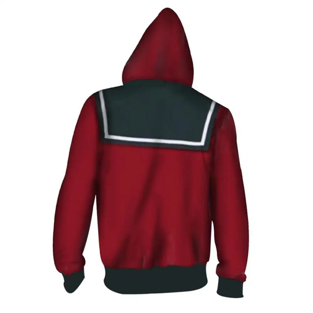 

Danganronpa Harukawa Maki Cosplay Hoodie 3D Print Hood Zipper Up Hoodie Adult Jacket Sweatshirt Pullover Coat