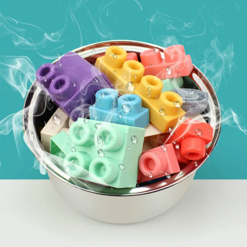 

Big Size Baby Soft Plastic Building Blocks Kids Touch Hand Teethers Bricks Large Rubber Play Block Toy for Child Non-toxic