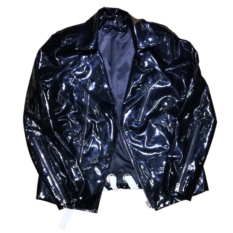 Мужская кожаная куртка в стиле панк повседневная мотоциклетная хип хоп уличная