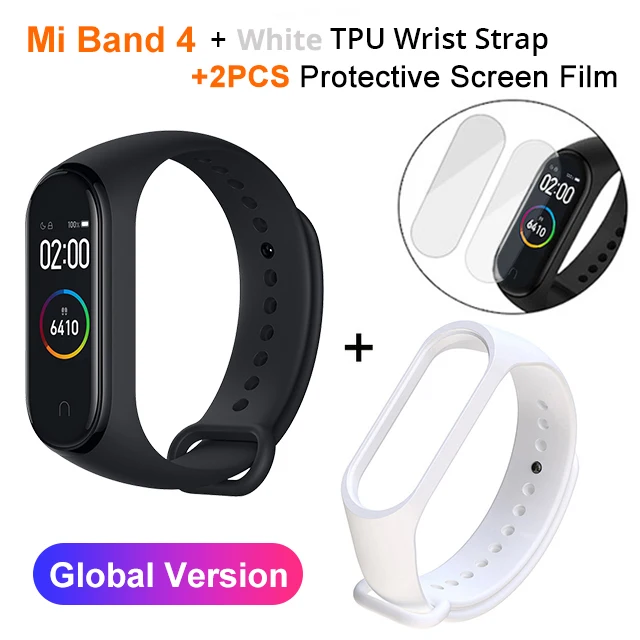 miband4 N WhiteStrap Xiaomi mi Band 4 SmartBand mi Band 4 Браслет фитнес-трекер для измерения сердечного ритма Bluetooth 5,0 50 м водонепроницаемый - Цвет: miband4 N WhiteStrap