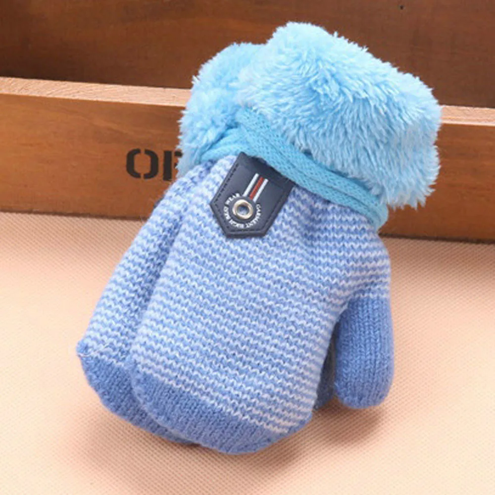 Милые детские зимние перчатки Теплые без пальцев для маленьких девочек и