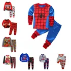 Детские пижамы, Мультяшные пижамы Человек-паук, Молния Маккуин, пижамы с изображением автомобиля, одежда для сна