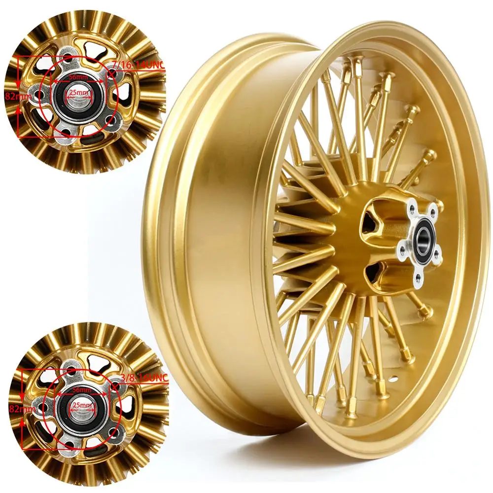 

BIKINGBOY 18" x 5.5" Rear Wheel 36 Fat King Spokes 25mm Bearing For Harley Dyna / Softail / Touring / Sportster