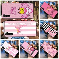 huagetop cute cartoon pink panther black tpu soft phone case for huawei nova 6se 7 7pro 7se honor 7a 8a 7c prime2019