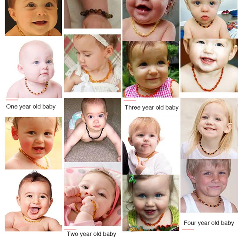 Ожерелье-прорезыватель для детей с натуральным сертификатом 13-50 см