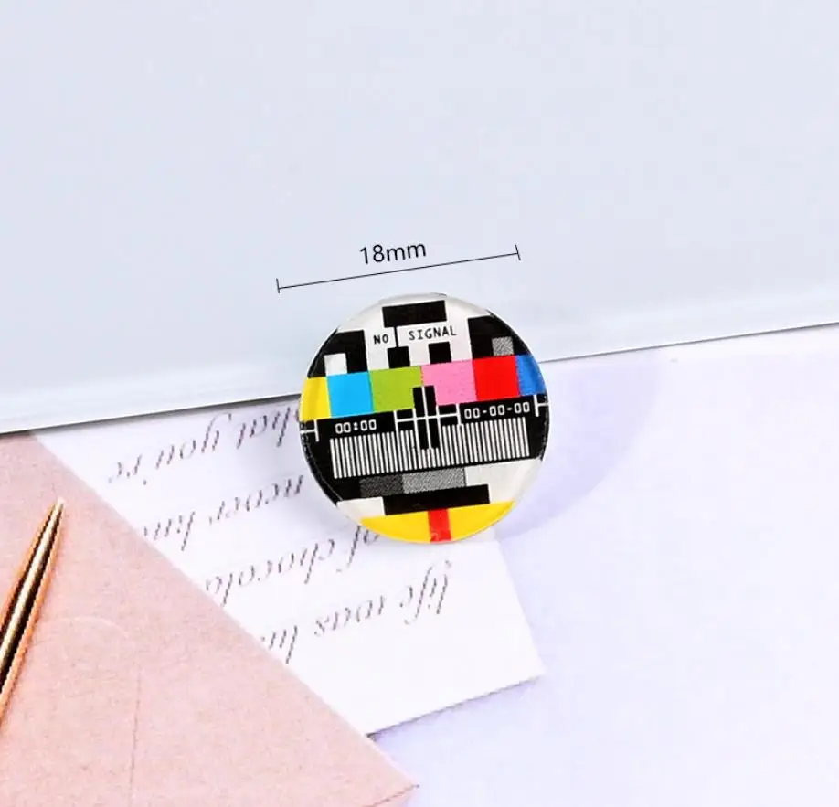 cartoon tv no signal sign flatback resin cabochon hair bows scrapbooking phone decor diy jewelry making accessories free global shipping