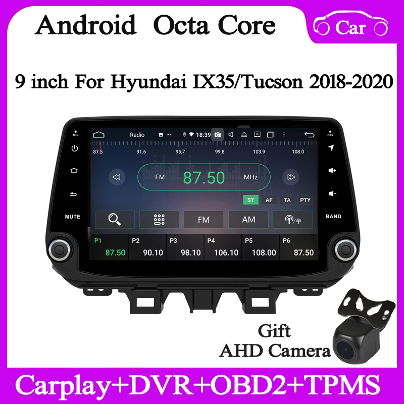 

9" 1din Android12 Car radio for Hyundai IX35 Tucson 2018 2019 2020 car multimedia gps navi audio stereo wifi DSP carplay 4+128G